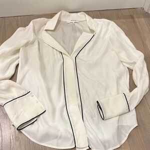 Frame Denim Silk Ivory Blouse